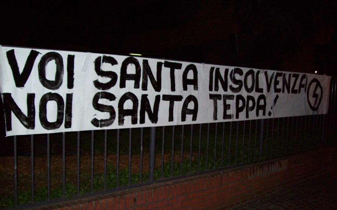 BOLOGNA: “Voi santa insolvenza, noi Santa Teppa”
