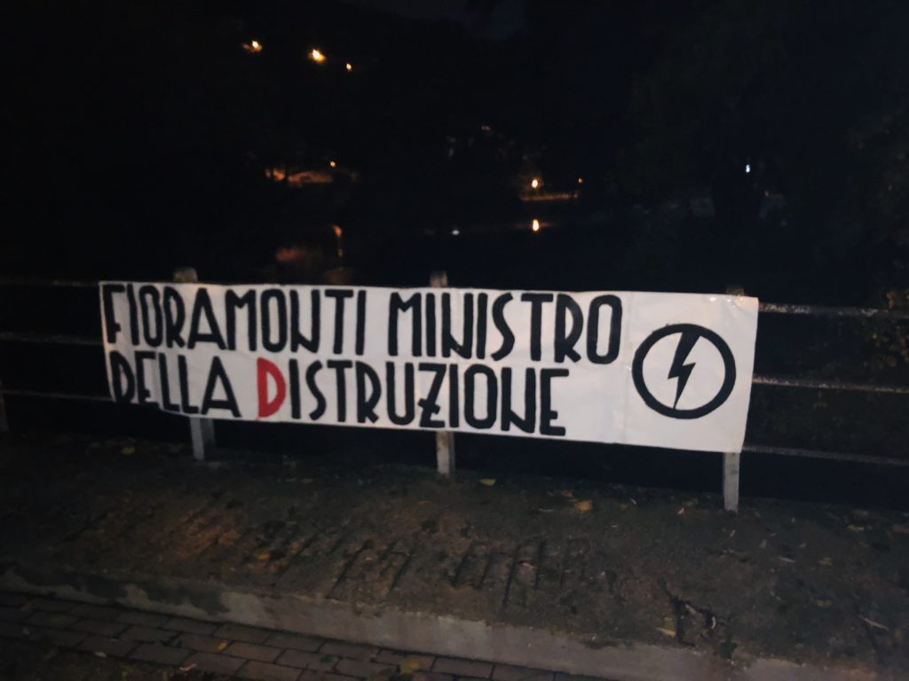 blocco studentesco azione contro ministro lorenzo finamonti greta ambiente distruzione cassino