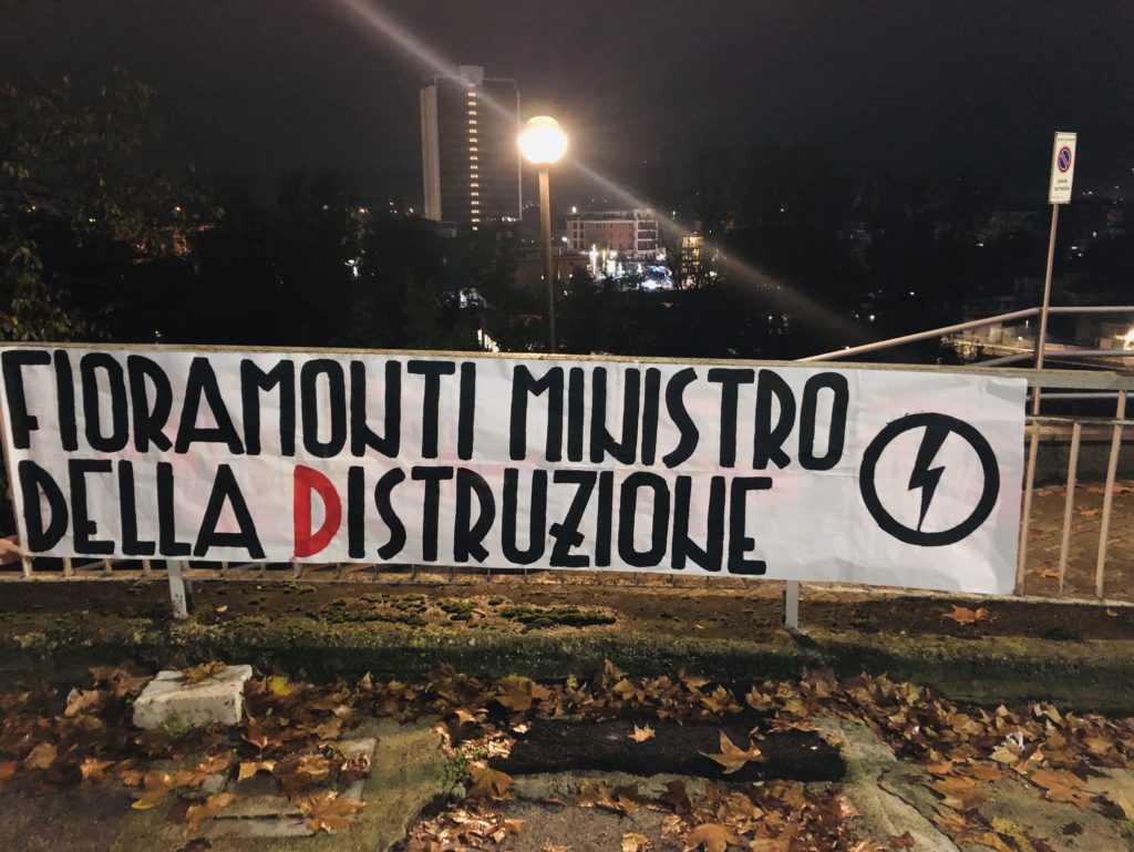 blocco studentesco azione contro ministro lorenzo finamonti greta ambiente distruzione frosinone