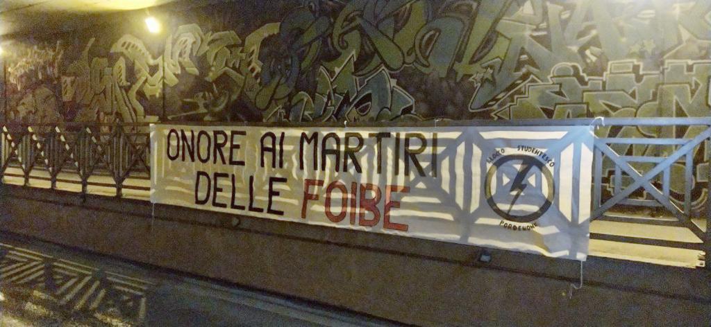 blocco studentesco 10 febbraio 2021 onore ai martiri delle foibe pordenone