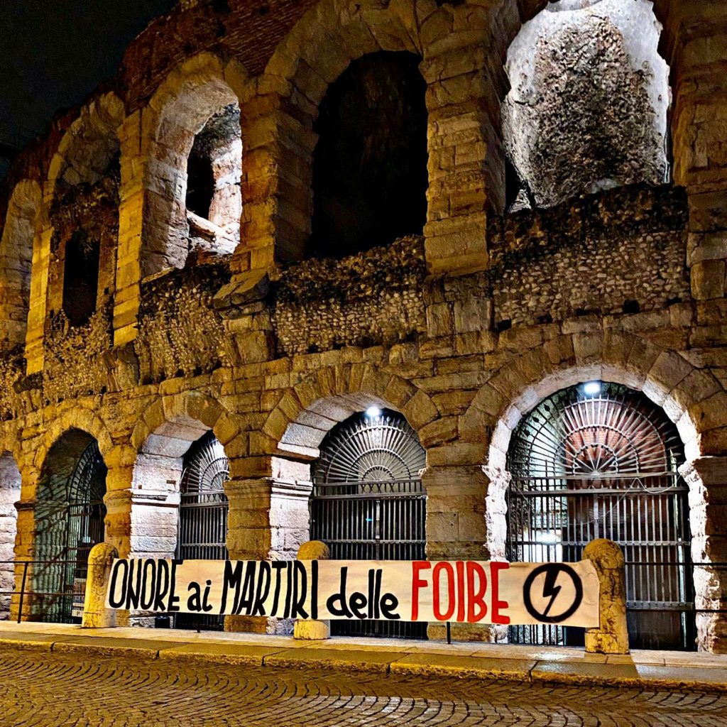 blocco studentesco 10 febbraio 2021 onore ai martiri delle foibe verona