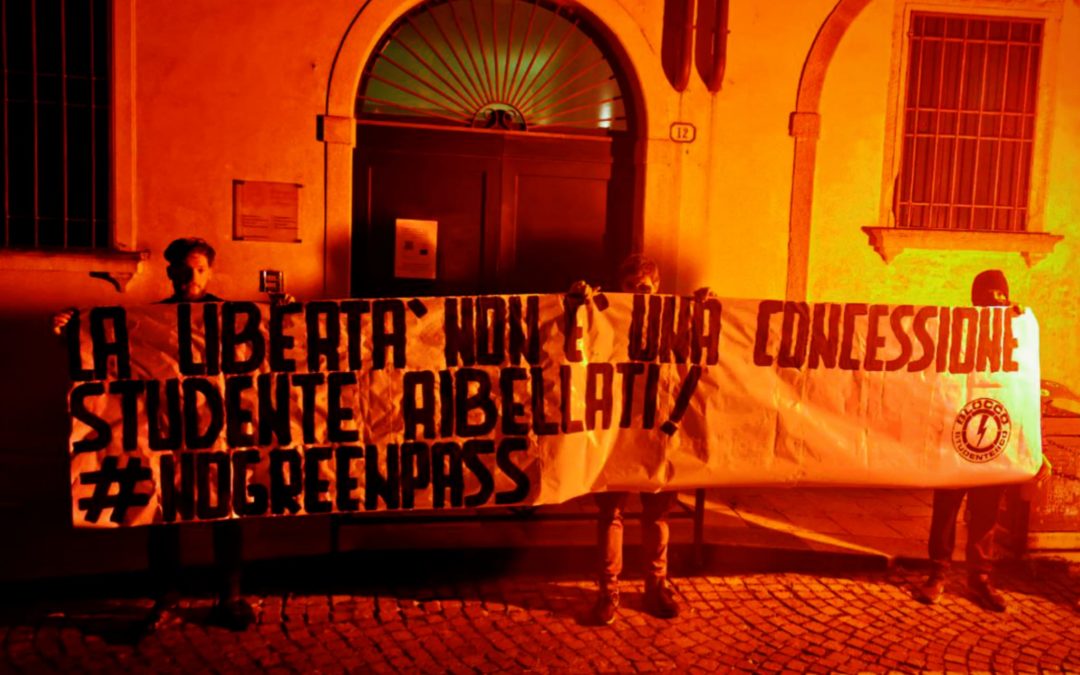 BLOCCO STUDENTESCO PADOVA PROTESTA CONTRO L’OBBLIGO DEL GREEN PASS ALL’UNIVERSITÀ