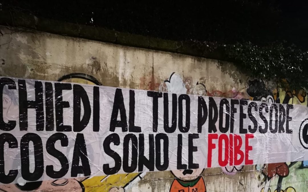 STRISCIONI DEL BLOCCO STUDENTESCO ABRUZZO E MOLISE PER IL GIORNO DEL RICORDO